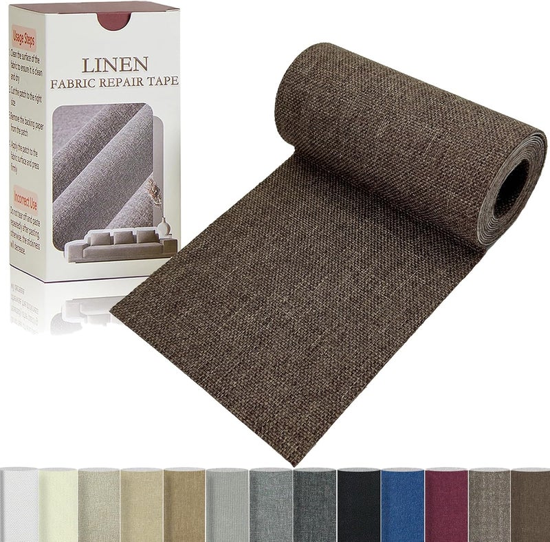 Gheeidau Linen Repair Tape 4x70 Inch Self-Adhesive Couch Patch Repair Fabric Patch for Furniture,Sofas,Cushion,Chairs,Bags,Linen Goods(Dark Brown) - Image 1